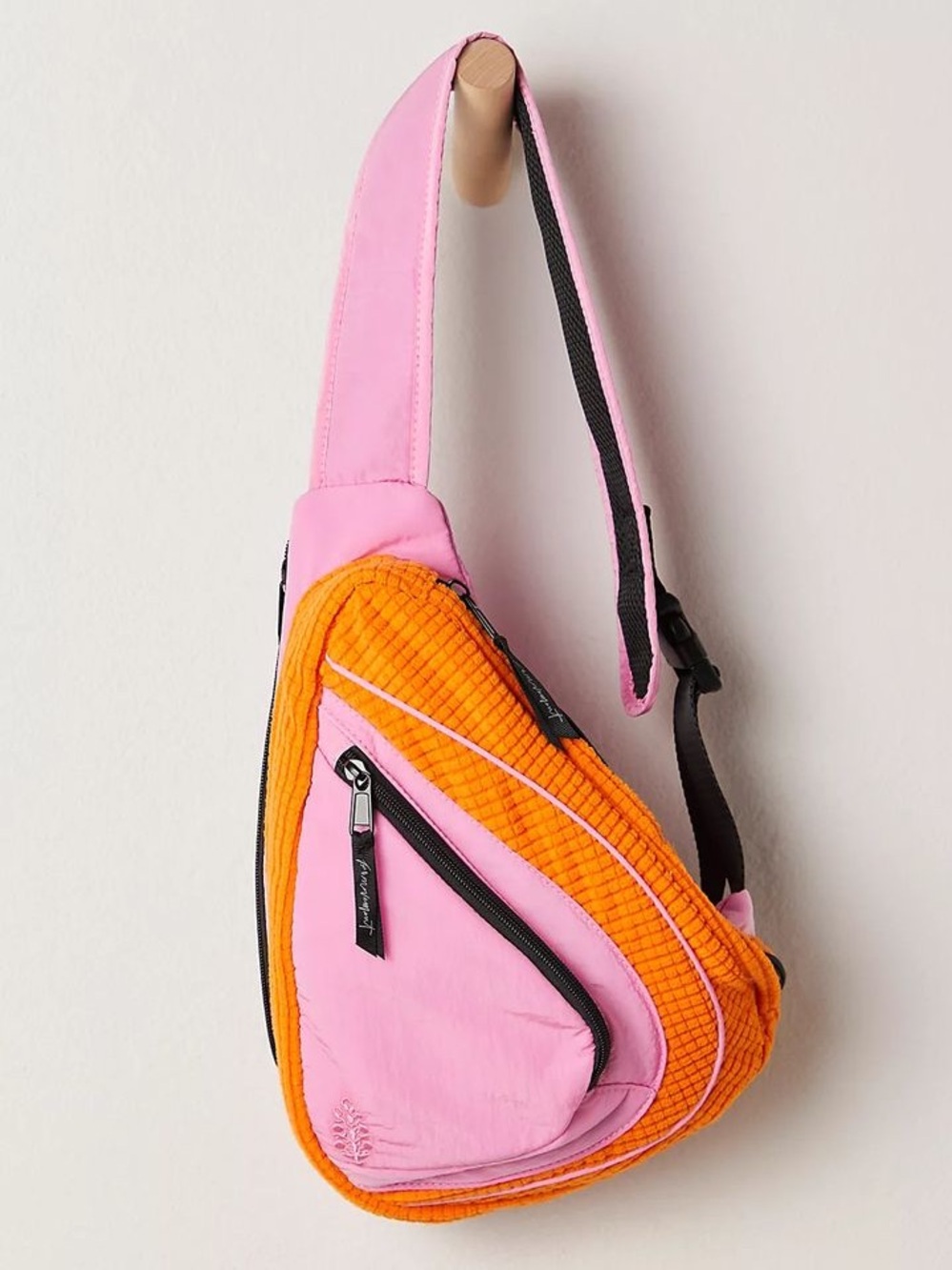 🆕 Free People Cold Shoulder Sling Bag Pink Orange